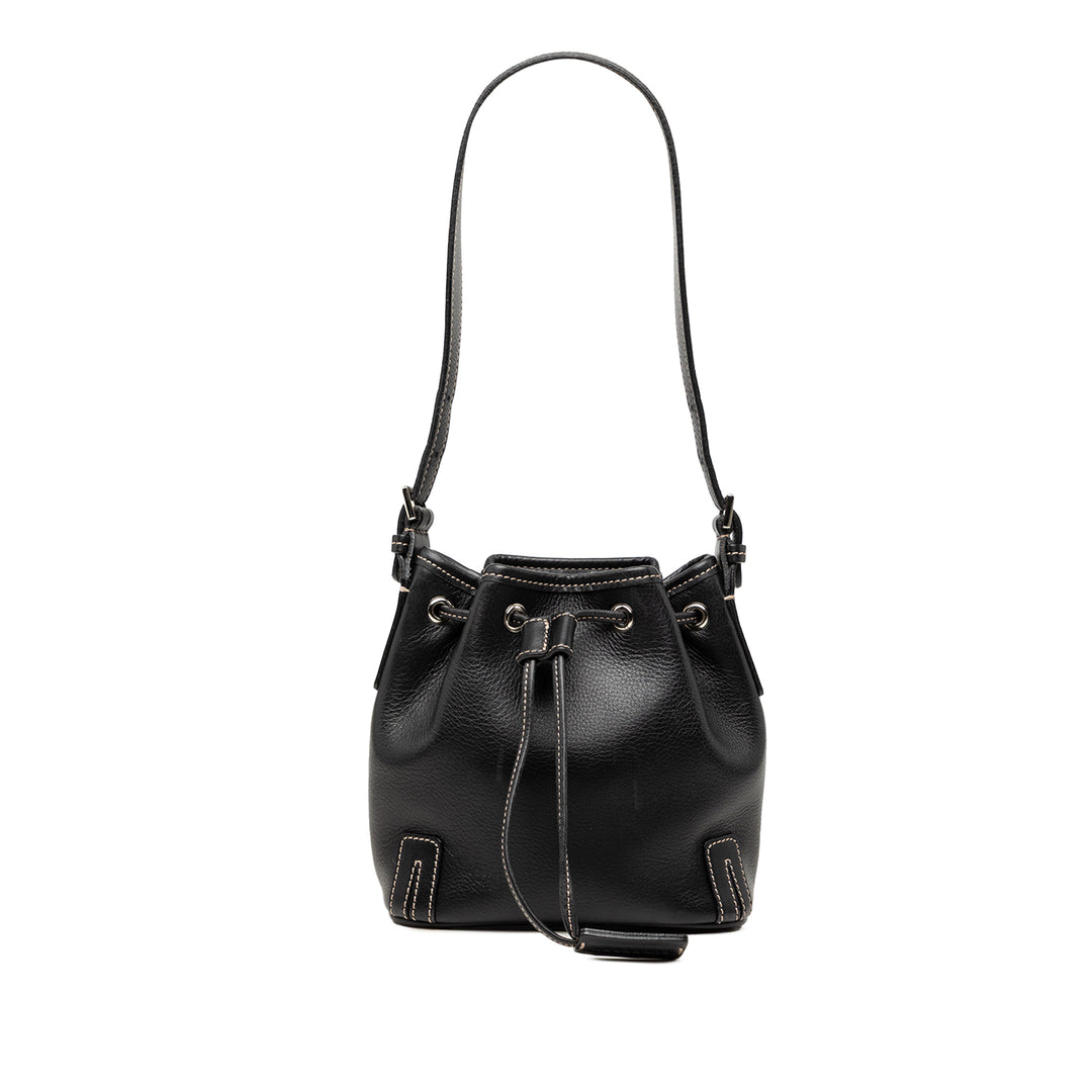 Burberry Cuir Drawstring Bucket Sac