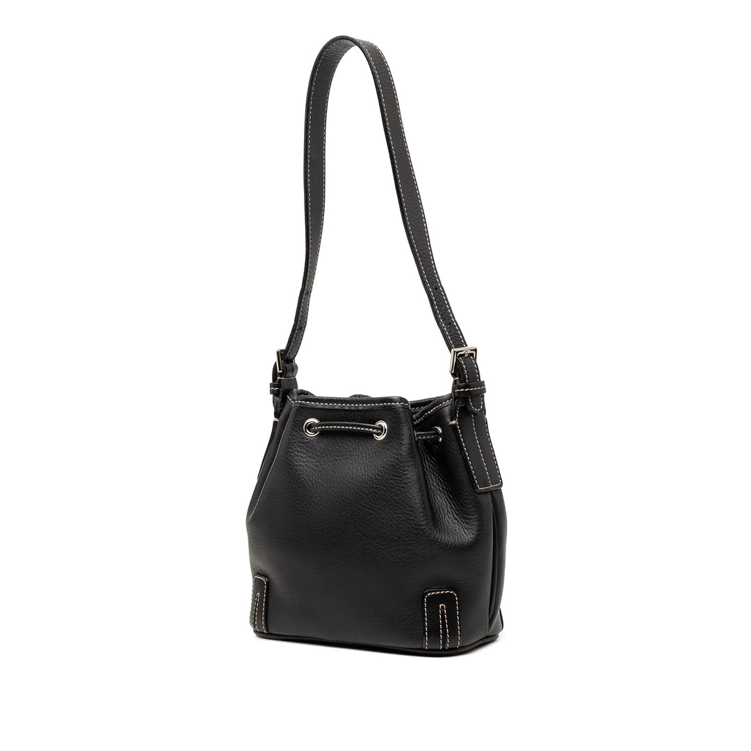 Burberry Cuir Drawstring Bucket Sac