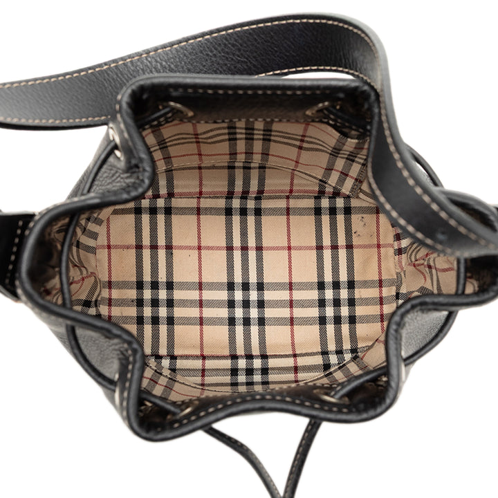 Burberry Cuir Drawstring Bucket Sac