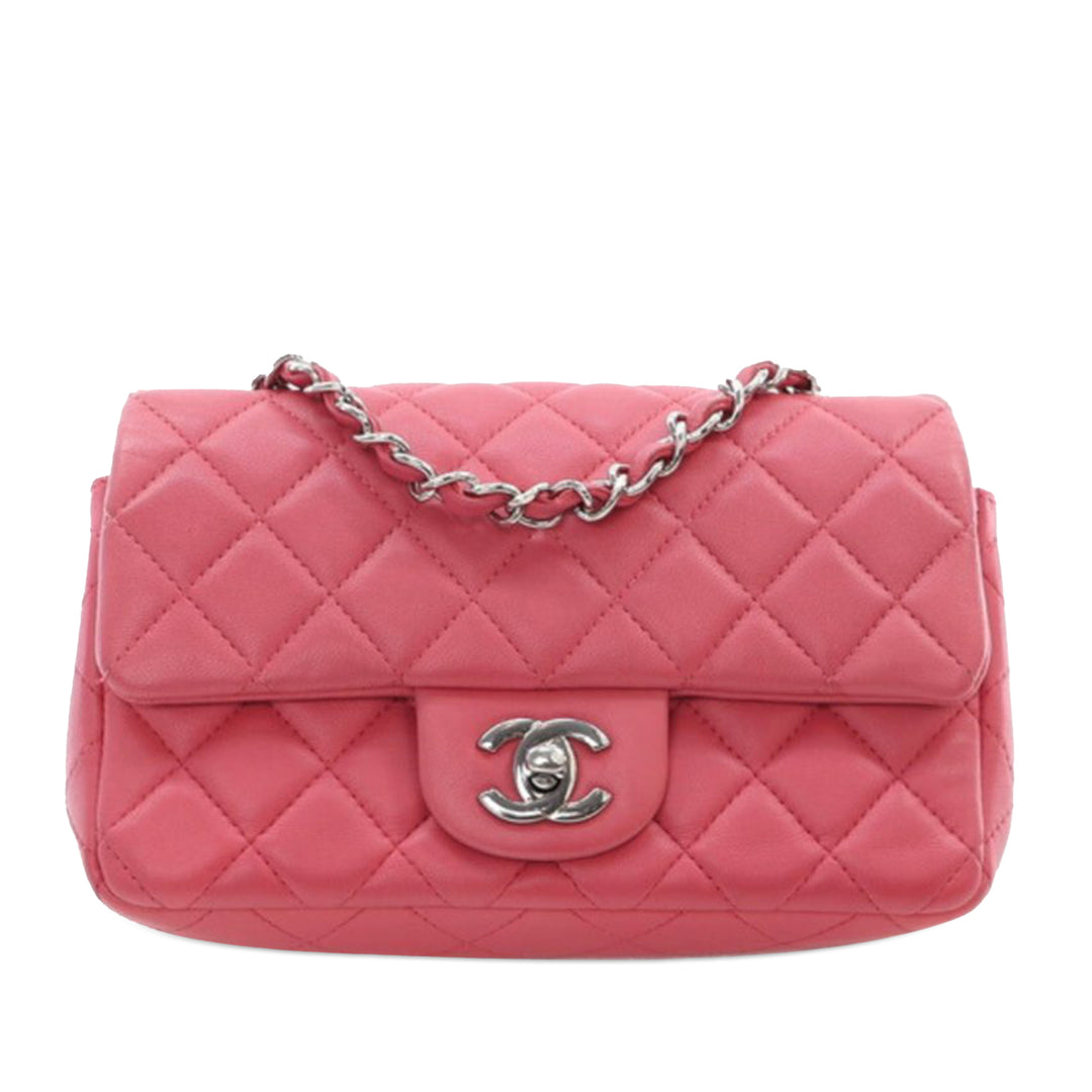 Chanel Classic Rectangulaire Rabat simple Mini Cuir d'agneau