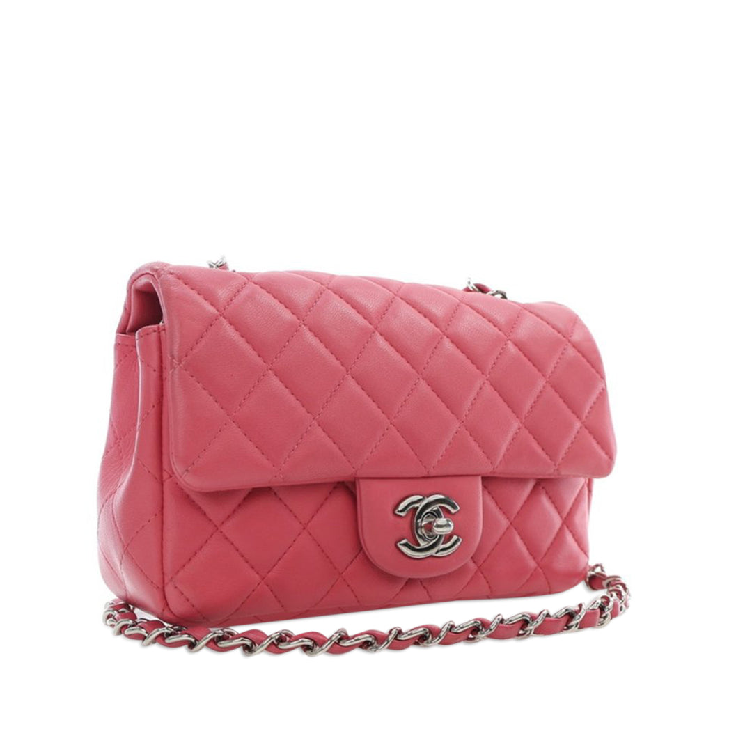 Chanel Classic Rectangulaire Rabat simple Mini Cuir d'agneau