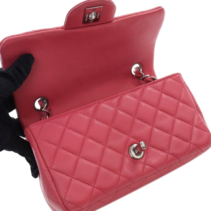 Chanel Classic Rectangulaire Rabat simple Mini Cuir d'agneau