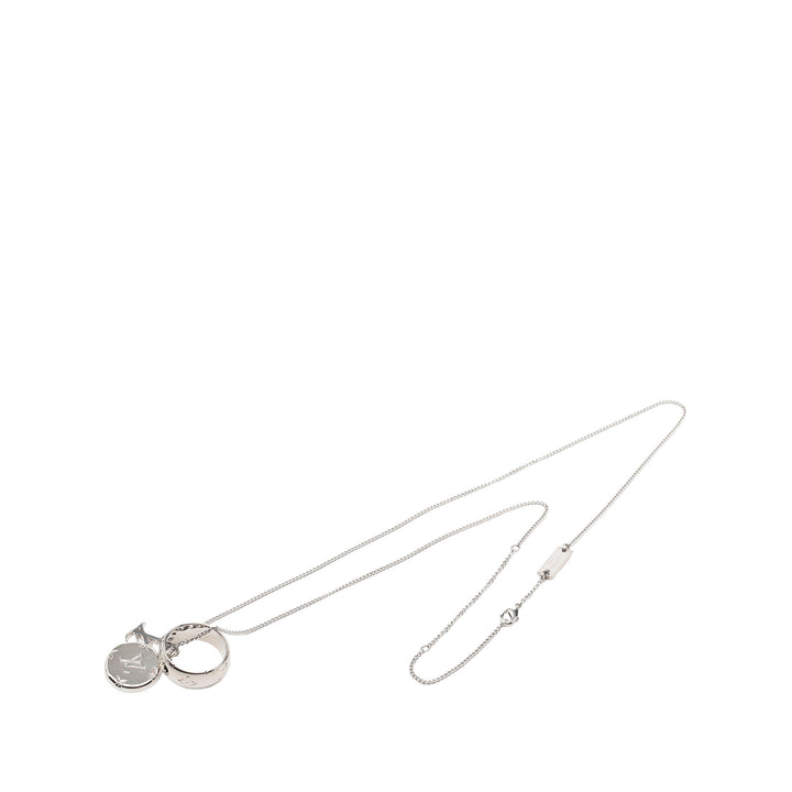 Louis Vuitton Collier Pendant Monogram Argenté – vue principale – GABY PARIS