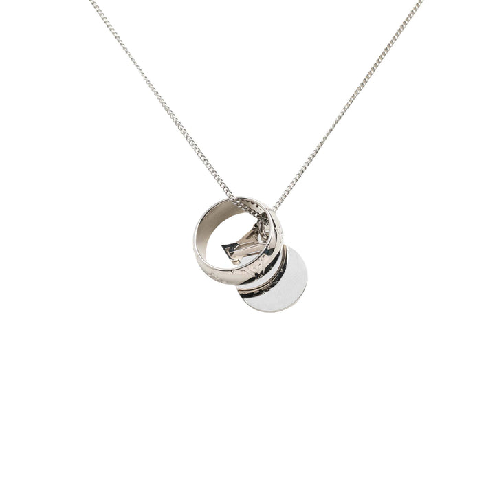 Louis Vuitton Collier Pendant Monogram Argenté – vue 3 – GABY PARIS