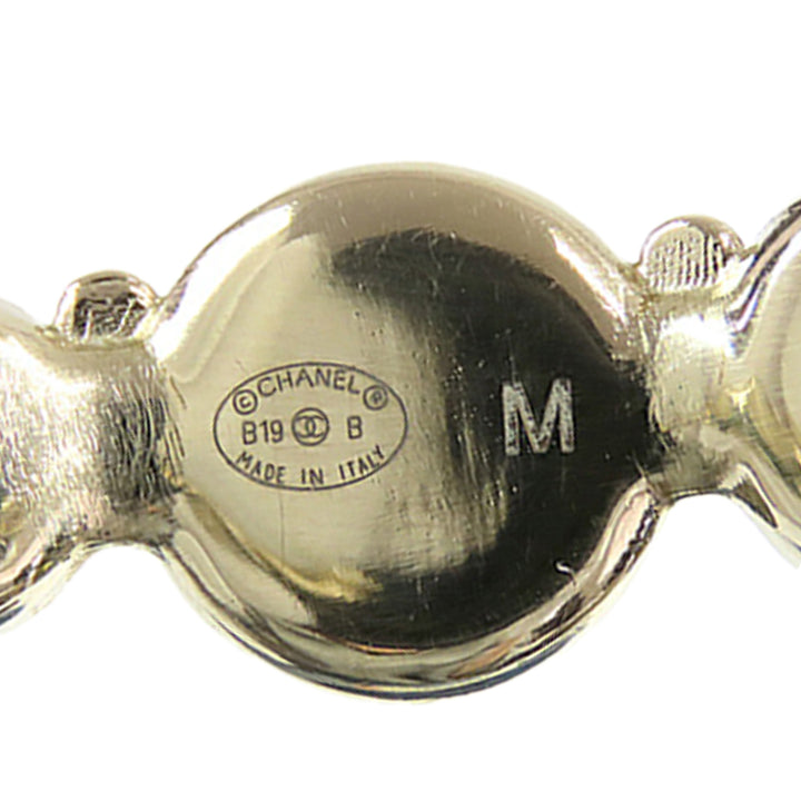 Chanel plaqué Perles fantaisie et Resin CC Cuff Bangle Bracelet