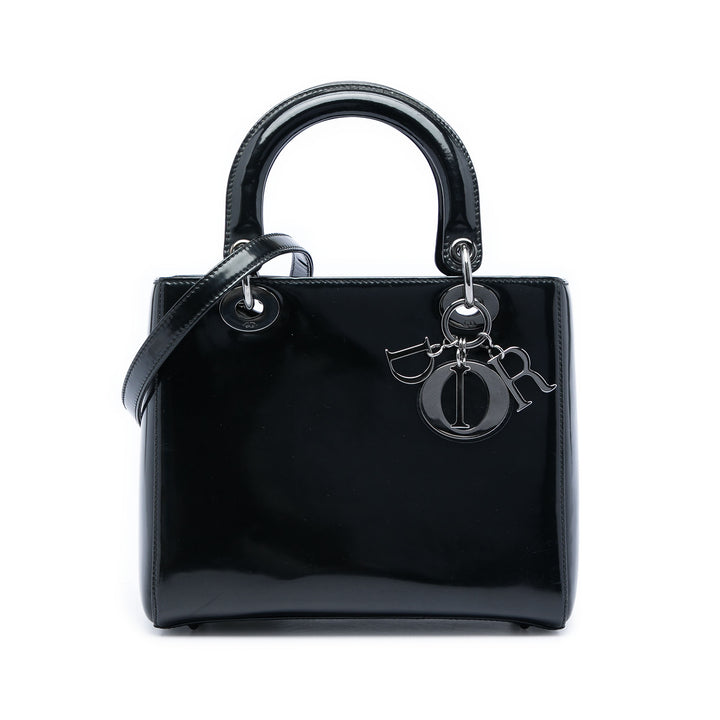 Dior Medium Cuir verni Lady Dior