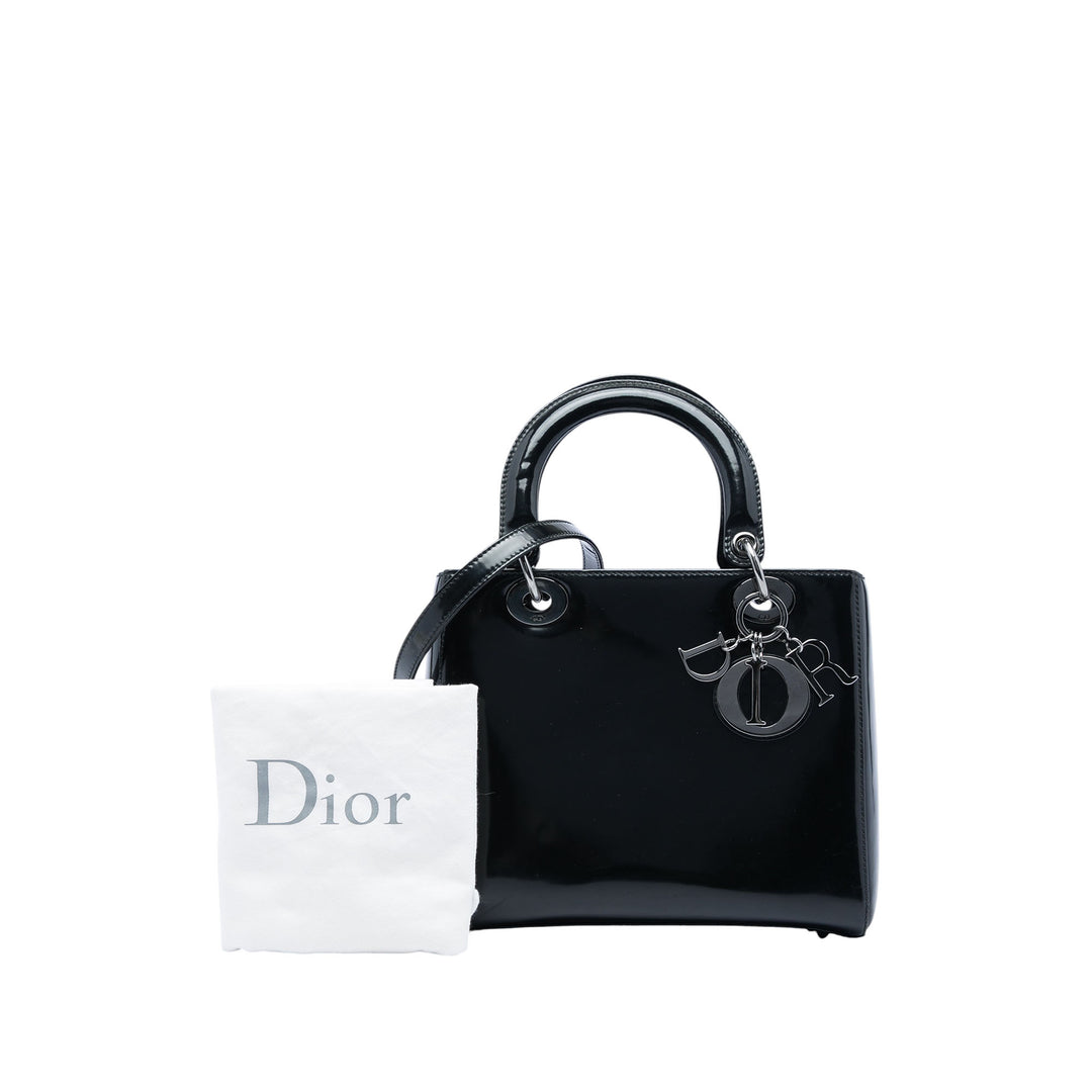 Dior Medium Cuir verni Lady Dior