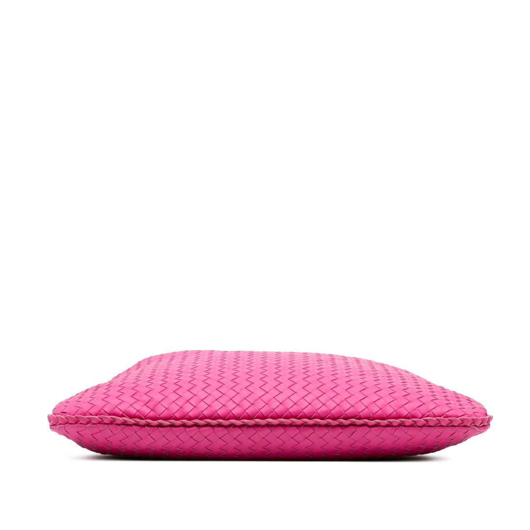 Medium Nappa Intrecciato Veneta Hobo Pink - Gaby Paris