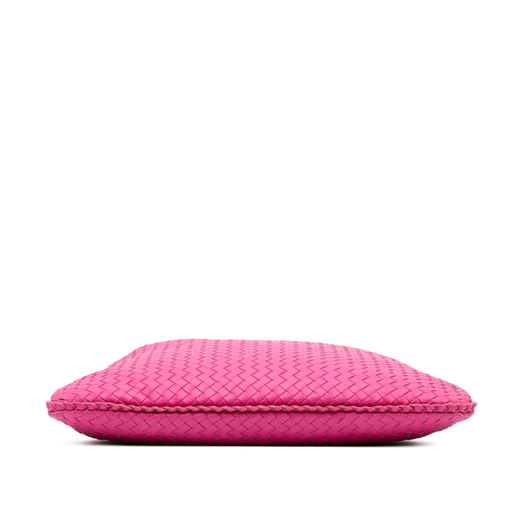 Medium Nappa Intrecciato Veneta Hobo Pink - Gaby Paris