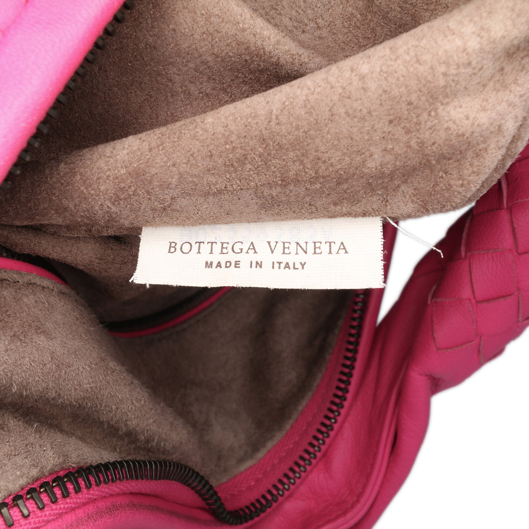 Medium Nappa Intrecciato Veneta Hobo Pink - Gaby Paris