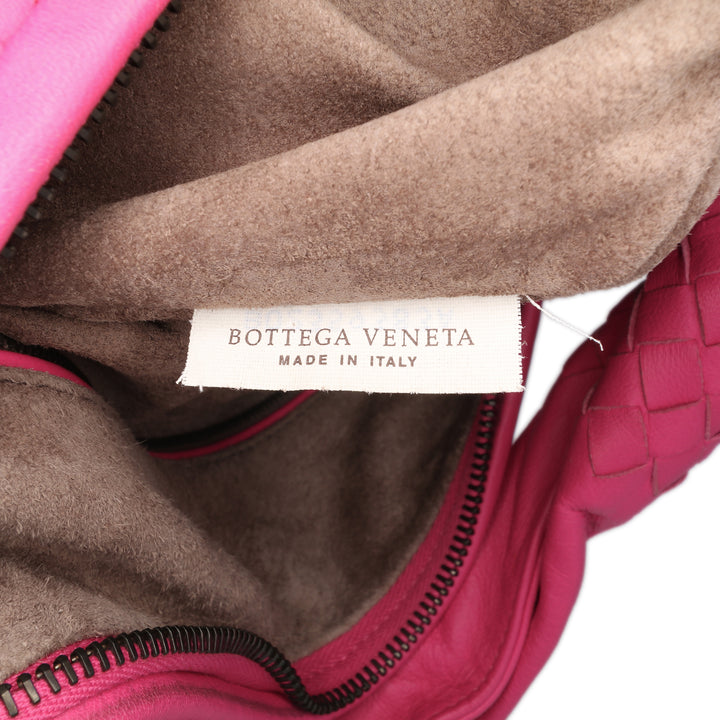 Medium Nappa Intrecciato Veneta Hobo Pink - Gaby Paris