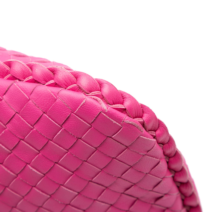 Medium Nappa Intrecciato Veneta Hobo Pink - Gaby Paris