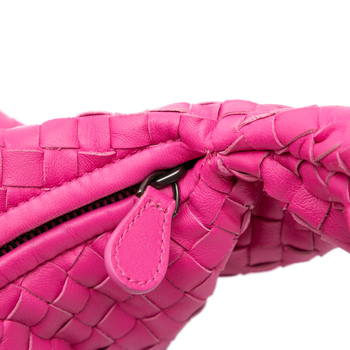 Medium Nappa Intrecciato Veneta Hobo Pink - Gaby Paris