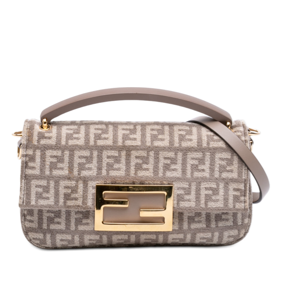 Fendi Zucchino Velours Baguette Phone Pochette Sac