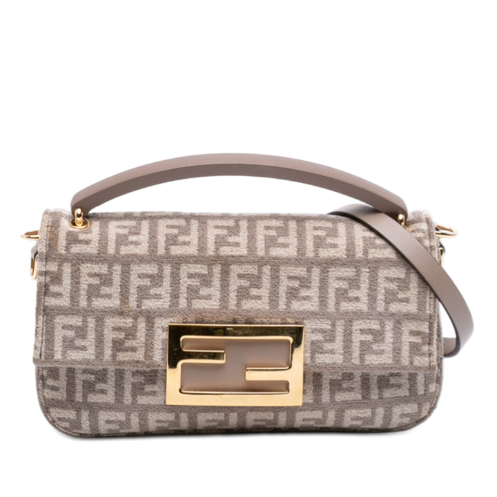 Fendi Zucchino Velours Baguette Phone Pochette Sac