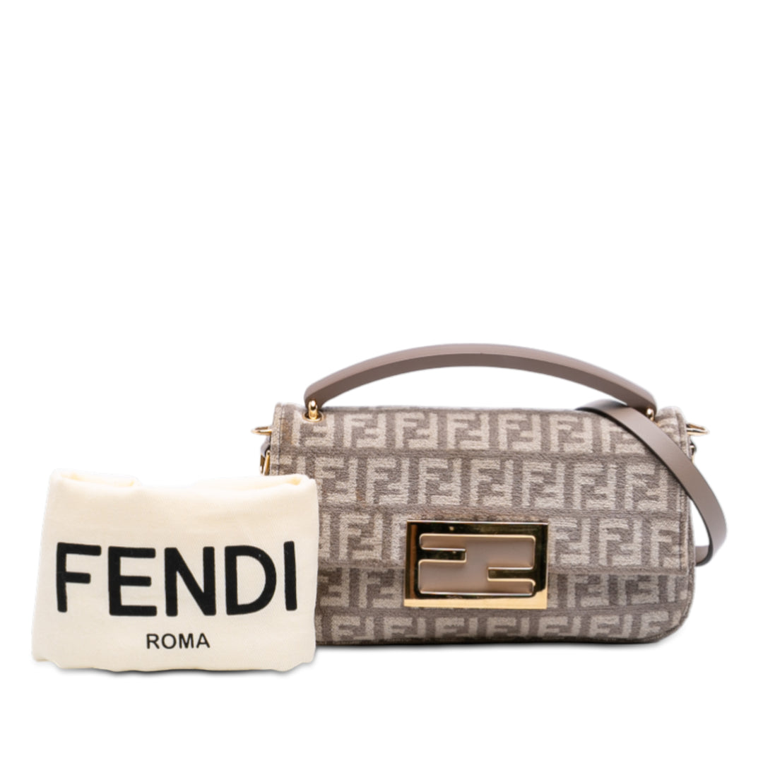 Fendi Zucchino Velours Baguette Phone Pochette Sac