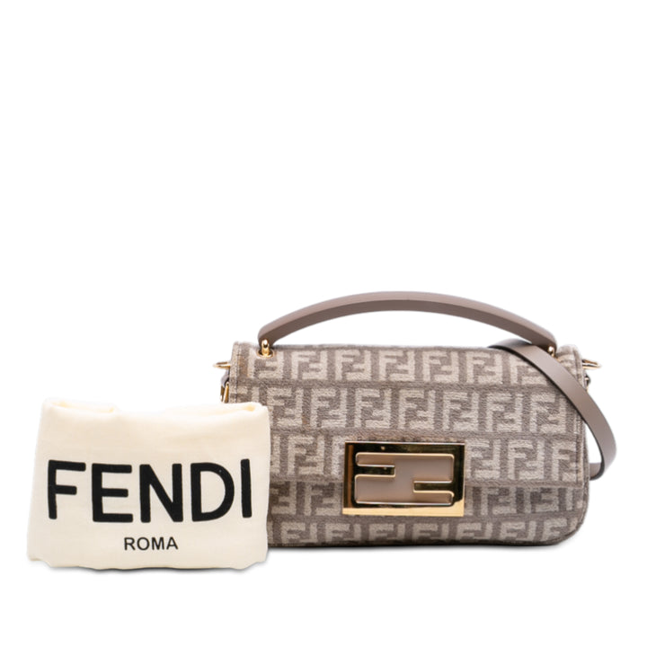 Fendi Zucchino Velours Baguette Phone Pochette Sac