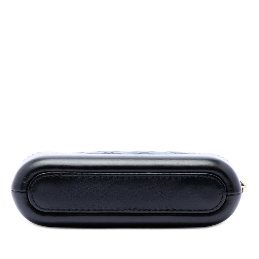 Chanel Bicolor vieilli Cuir de veau Gabrielle Double Zip Pochette avec chaîne