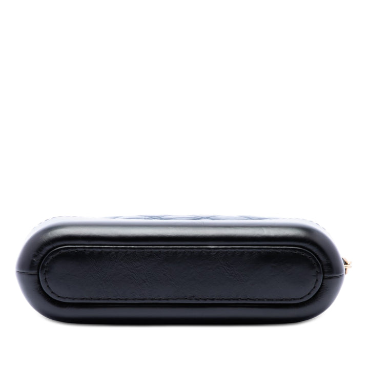 Chanel Bicolor vieilli Cuir de veau Gabrielle Double Zip Pochette avec chaîne