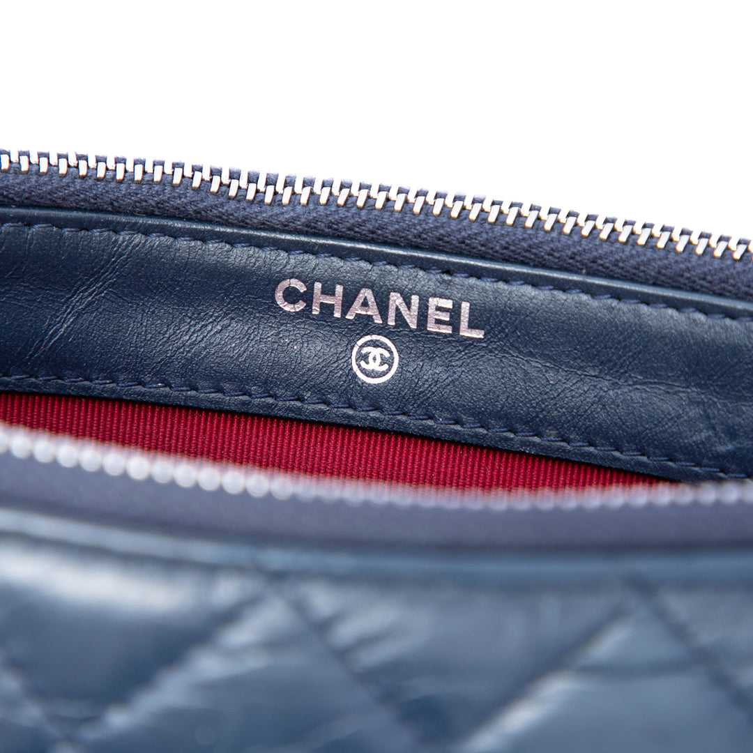 Chanel Bicolor vieilli Cuir de veau Gabrielle Double Zip Pochette avec chaîne
