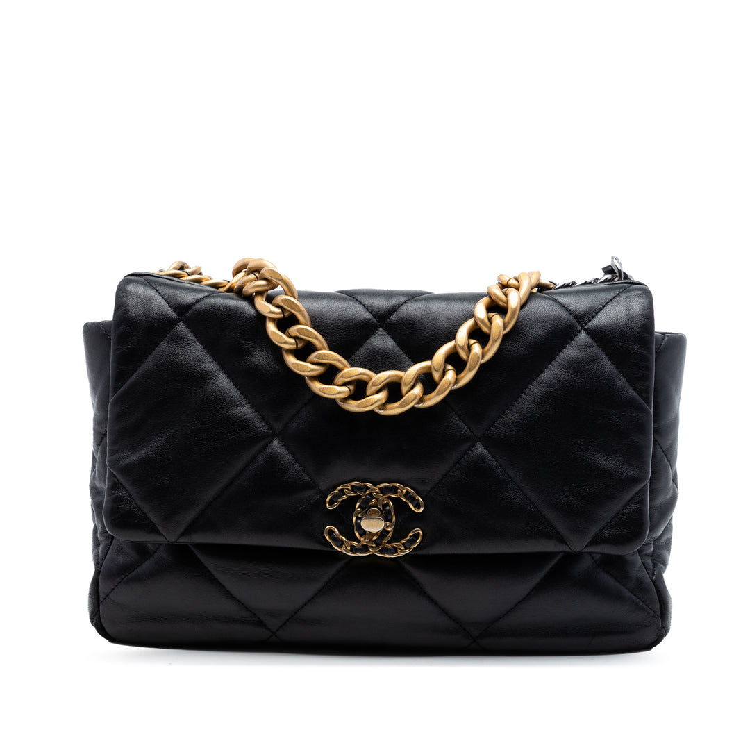 Chanel Large Cuir d’agneau 19 à rabat