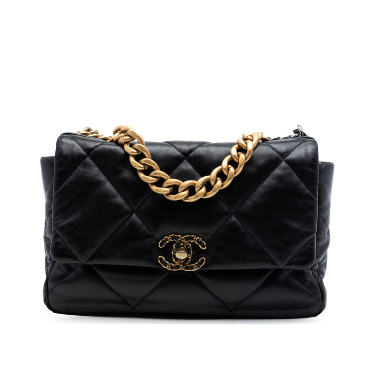 Chanel Large Cuir d’agneau 19 à rabat