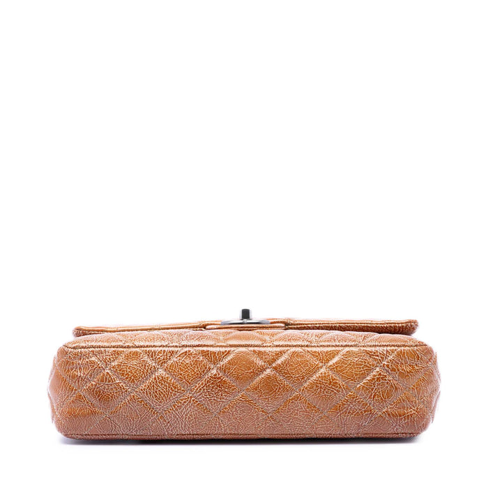 Chanel Medium Classic froissé Cuir verni Double rabat