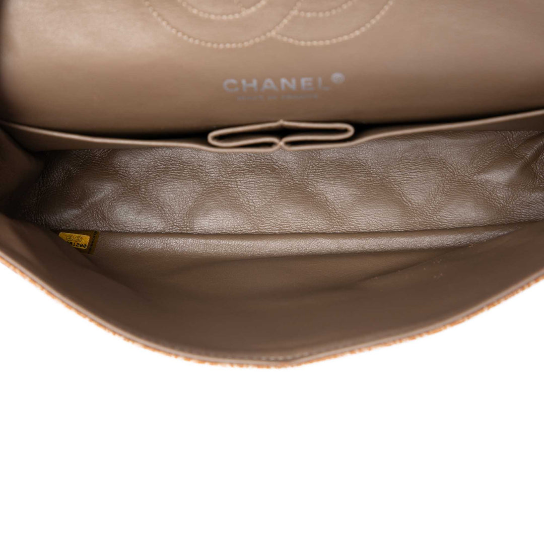 Chanel Medium Classic froissé Cuir verni Double rabat