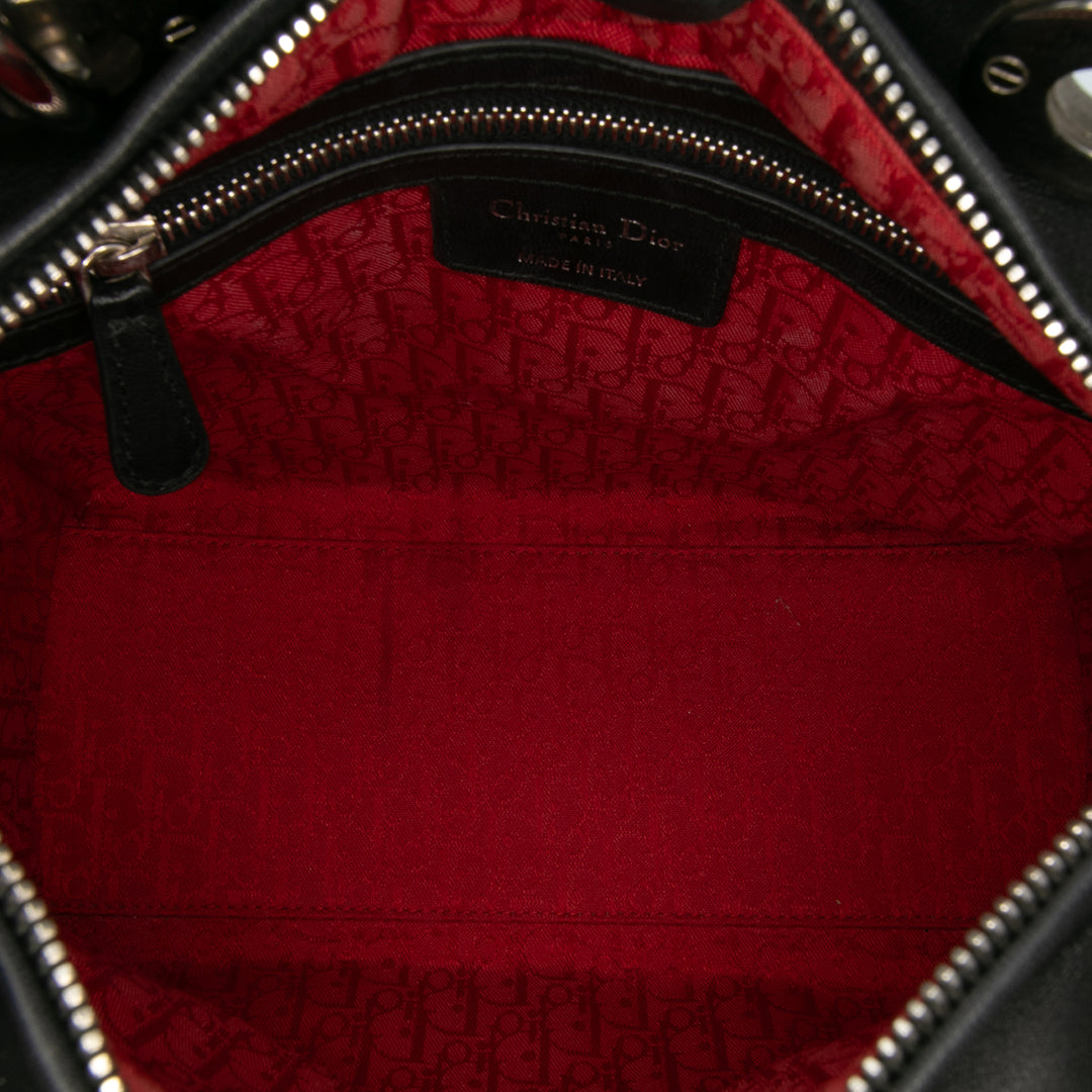 Medium Lambskin Cannage Lady Dior Black - Gaby Paris