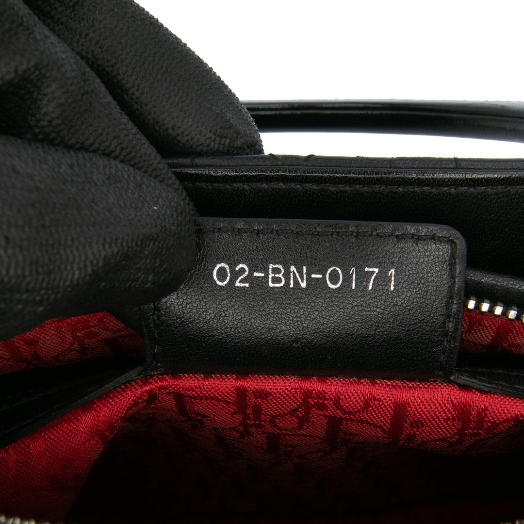 Medium Lambskin Cannage Lady Dior Black - Gaby Paris