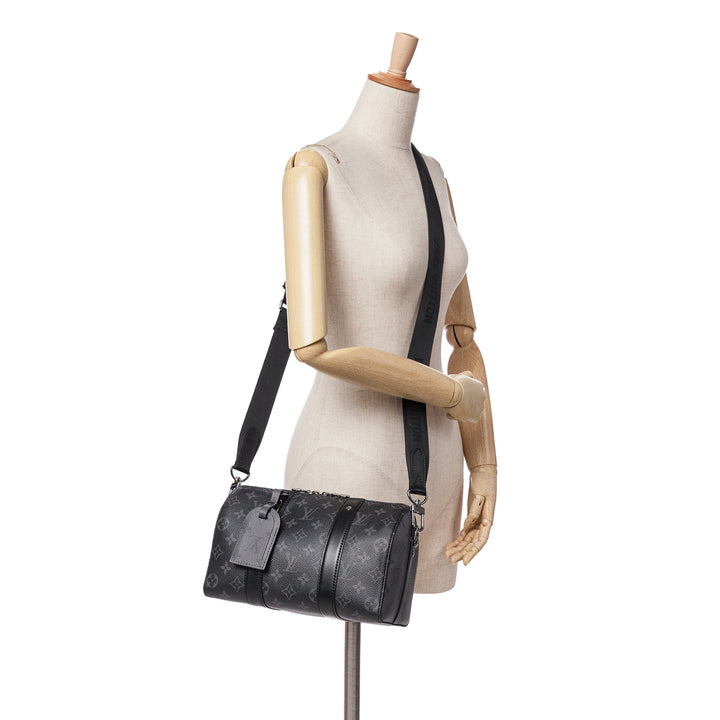 Monogram Eclipse City Keepall Black - Gaby Paris
