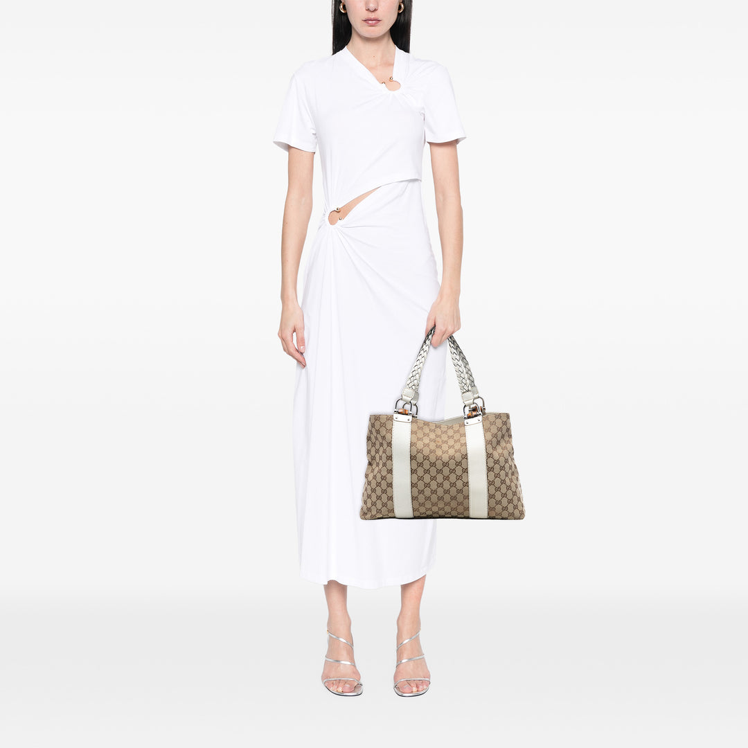 Gucci Medium GG Toile Bamboo Libeccio Cabas