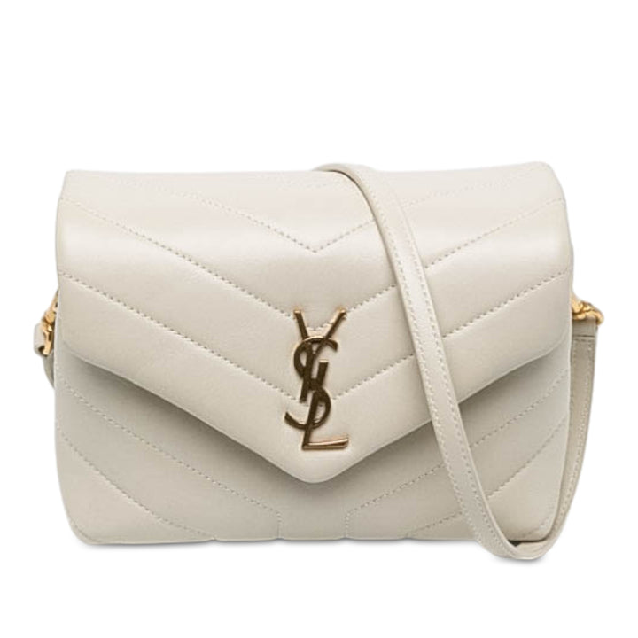 Saint Laurent Matelasse LouLou Sac Toy Cuir de veau Blanc – vue principale – GABY PARIS