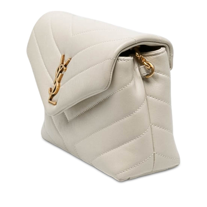 Saint Laurent Matelasse LouLou Sac Toy Cuir de veau Blanc – vue 2 – GABY PARIS