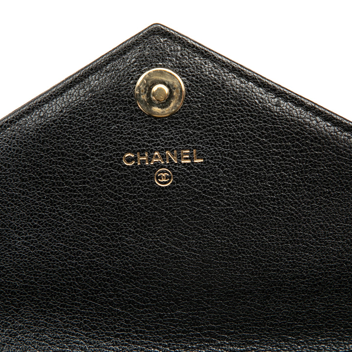 Chanel Chevron Cuir de chèvre Statement Wallet on Chain