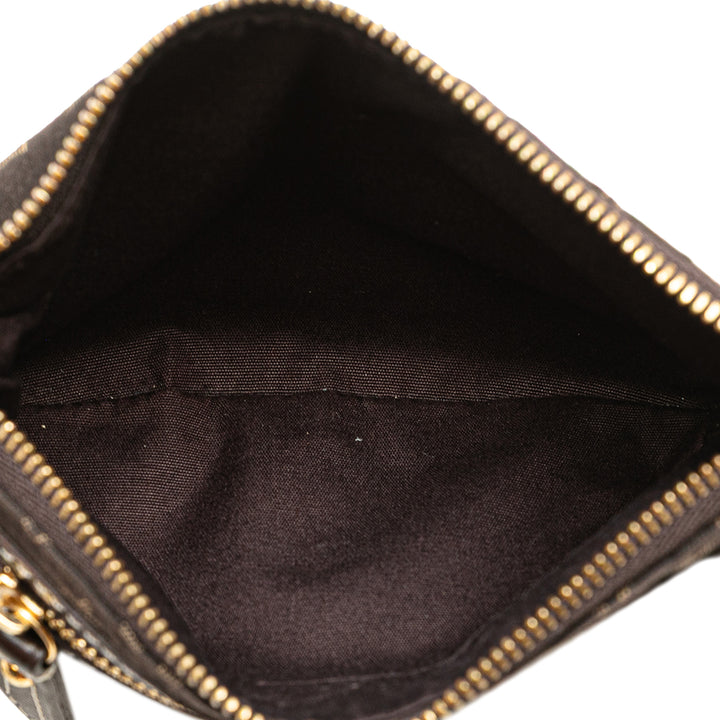 Louis Vuitton Monogram Mini Lin Mini Pochette Accessoires Marron