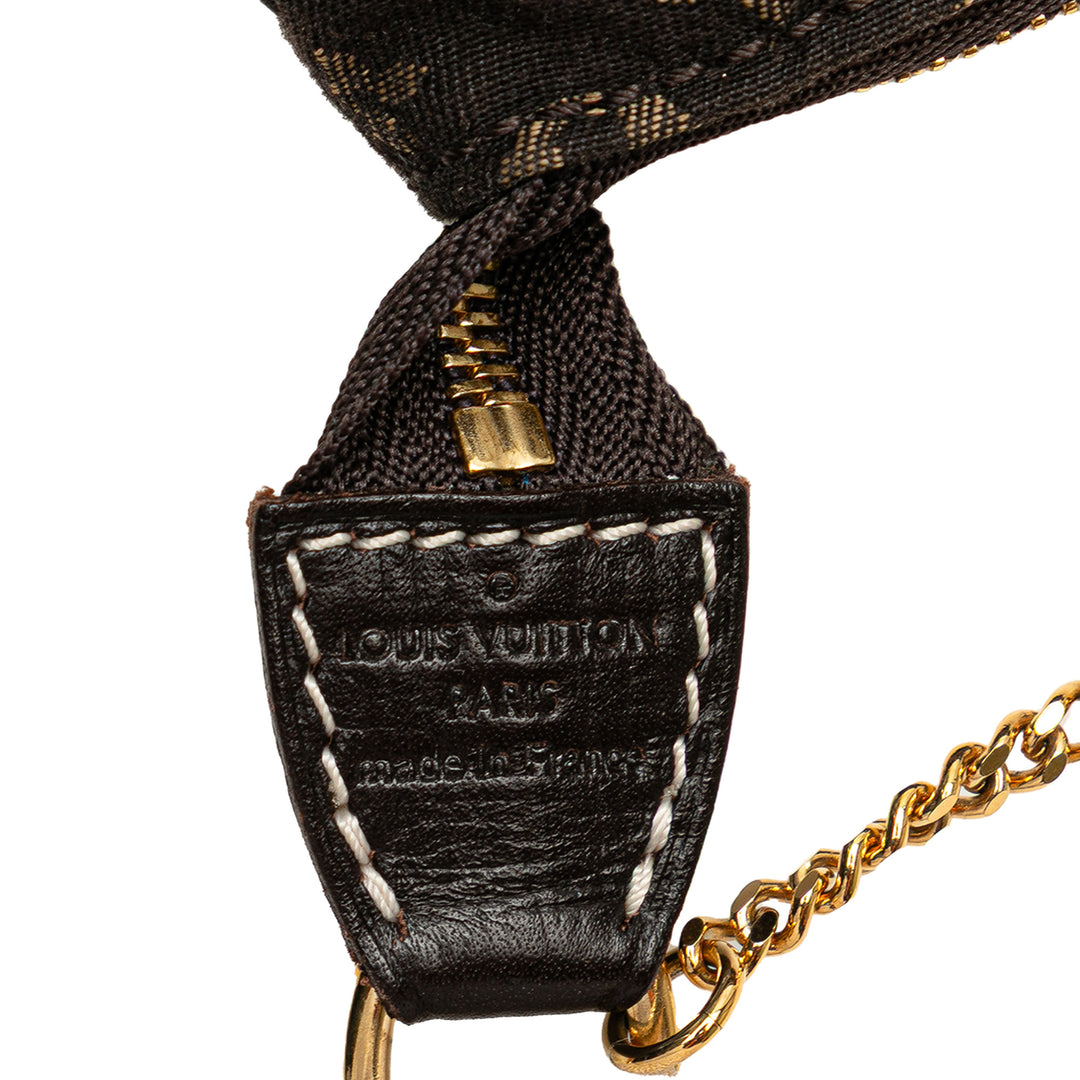 Louis Vuitton Monogram Mini Lin Mini Pochette Accessoires Marron