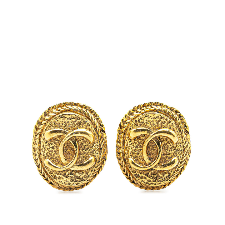 Gold Plated CC Clip On Earrings Gold - Gaby Paris