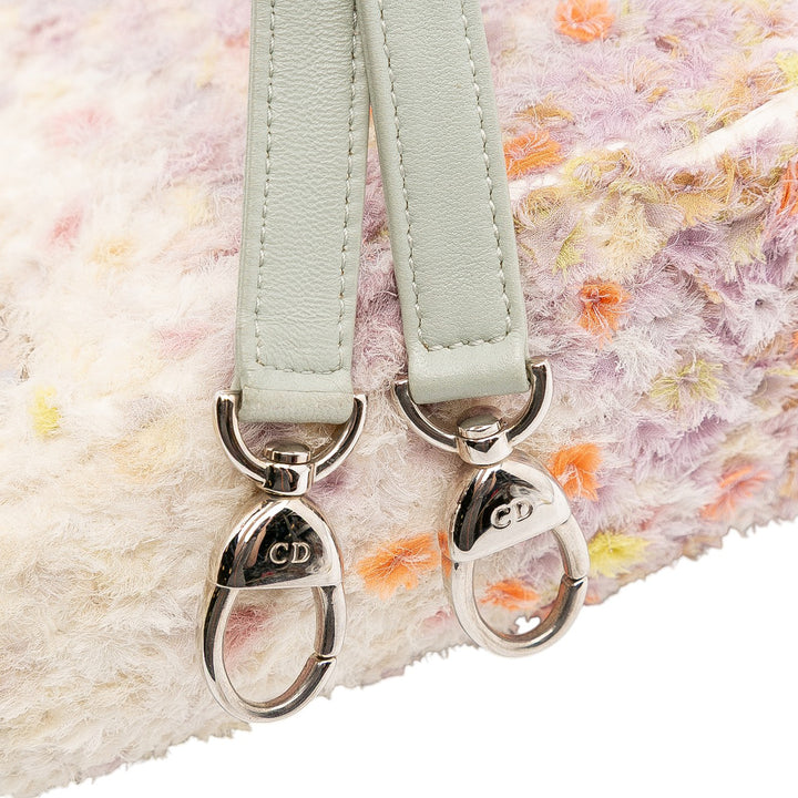 Dior Mini Ruffled Floral Fabric Embellished Cuir d’agneau Lady Dior Rose – GABY PARIS Authentique