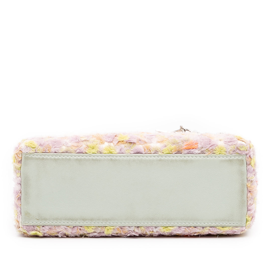 Dior Mini Ruffled Floral Fabric Embellished Cuir d’agneau Lady Dior Rose – GABY PARIS Authentique
