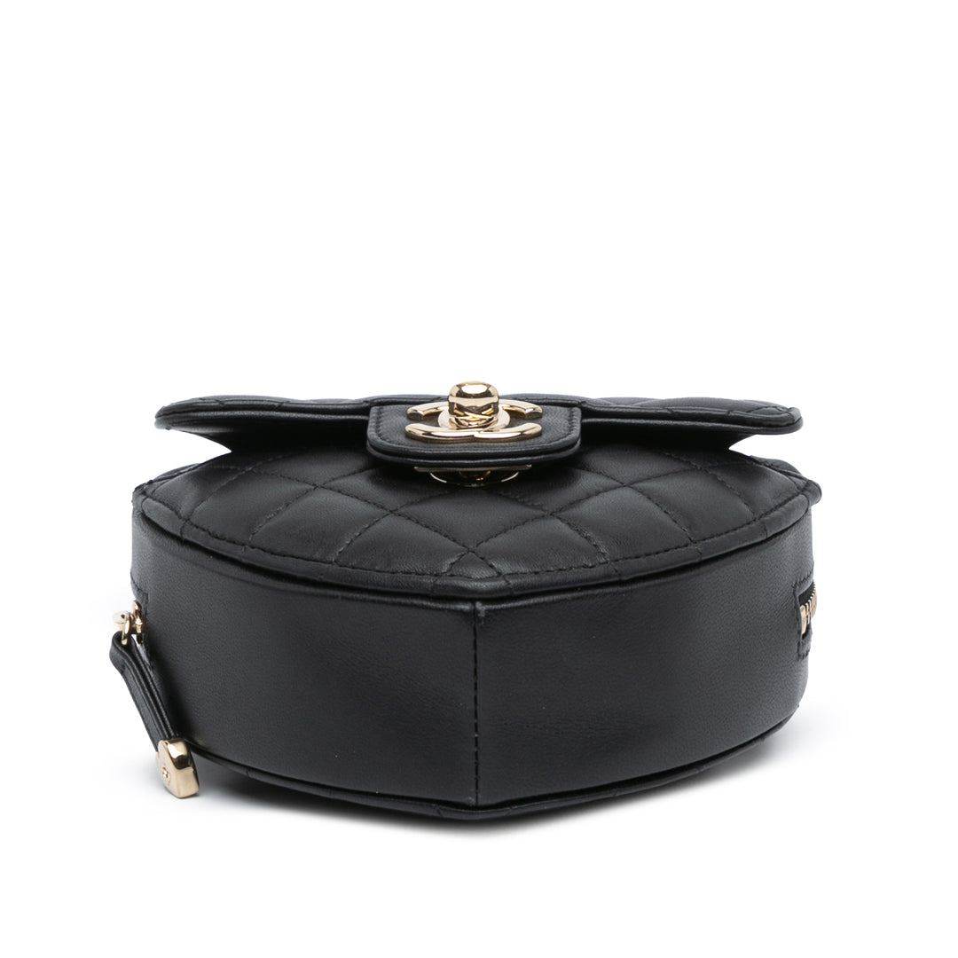 Mini Lambskin CC in Love Heart Crossbody Black - Gaby Paris