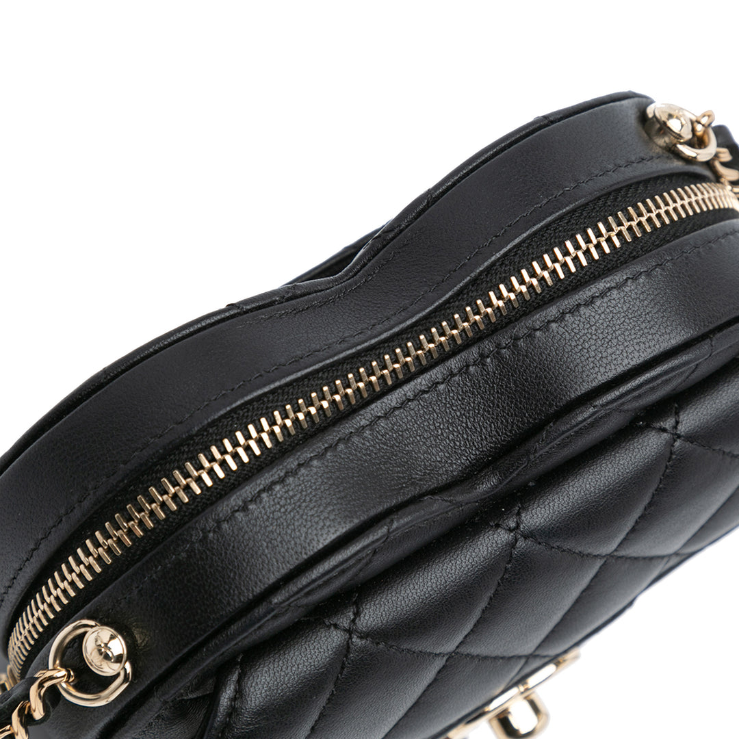 Mini Lambskin CC in Love Heart Crossbody Black - Gaby Paris