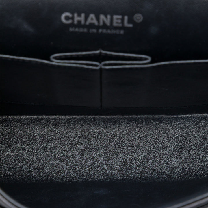 Chanel Classic Chevron So Double rabat Moyen Cuir d'agneau Noir