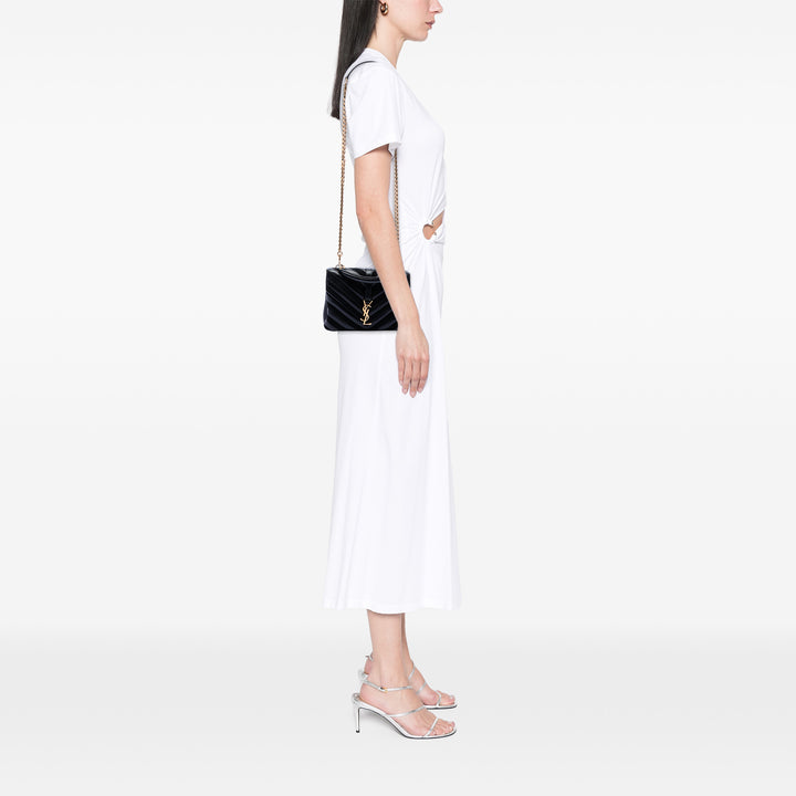 Saint Laurent Medium Cuir de veau et Daim Chevron Monogram College Sac