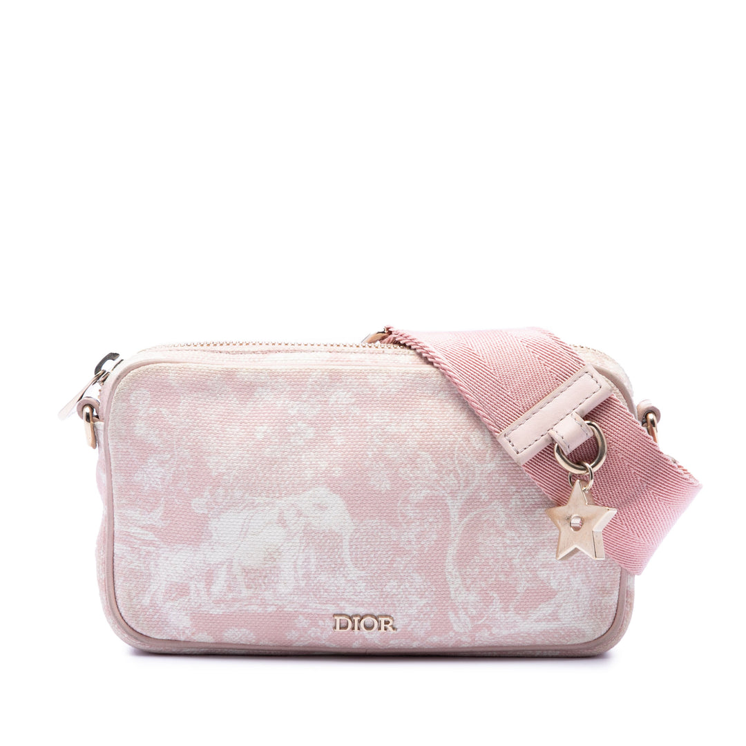 Dior brodé Toile Toile de Jouy Sac porté croisé