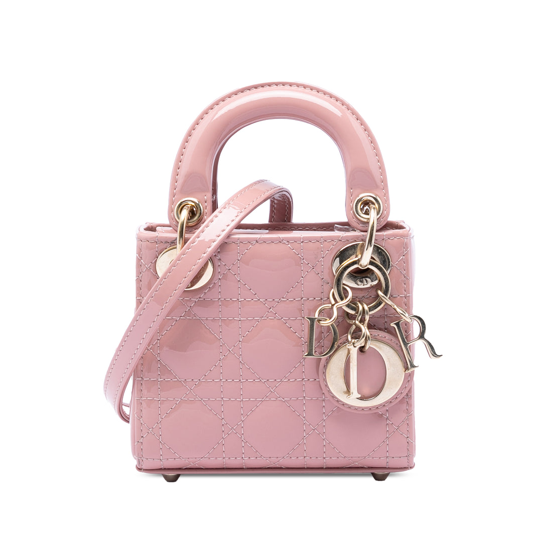 Dior Micro Cuir verni Cannage Lady Dior