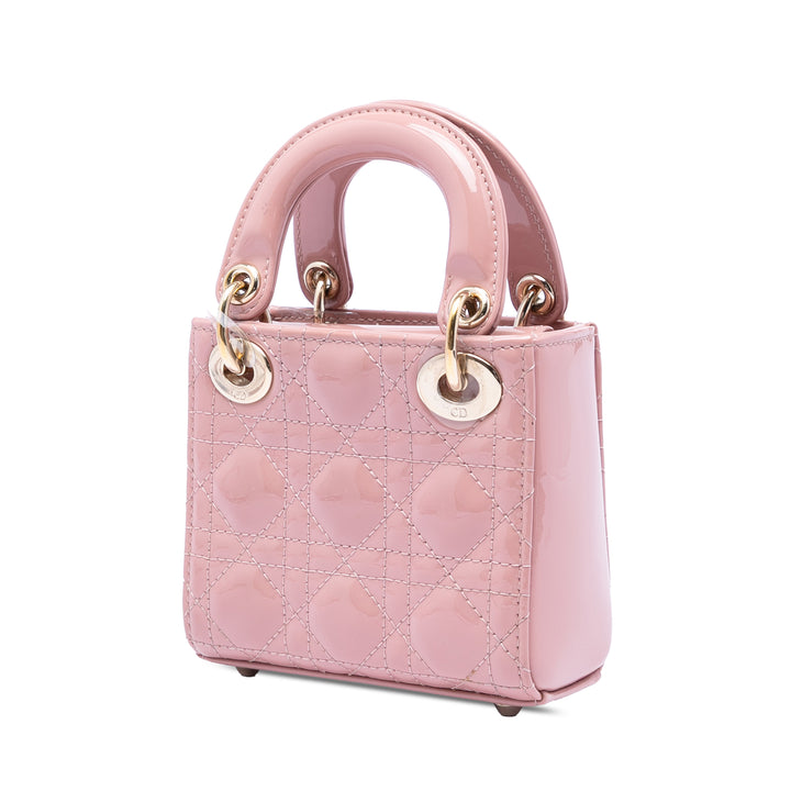 Dior Micro Cuir verni Cannage Lady Dior