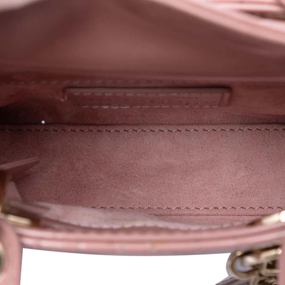 Dior Micro Cuir verni Cannage Lady Dior