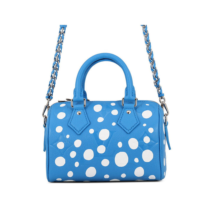 Louis Vuitton Yayoi Kusama Speedy Bandouliere 20 Monogram Empreinte Bleu – vue principale – GABY PARIS