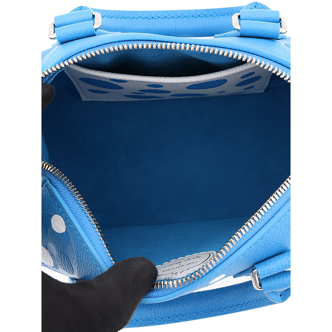 Louis Vuitton Yayoi Kusama Speedy Bandouliere 20 Monogram Empreinte Bleu – vue 2 – GABY PARIS